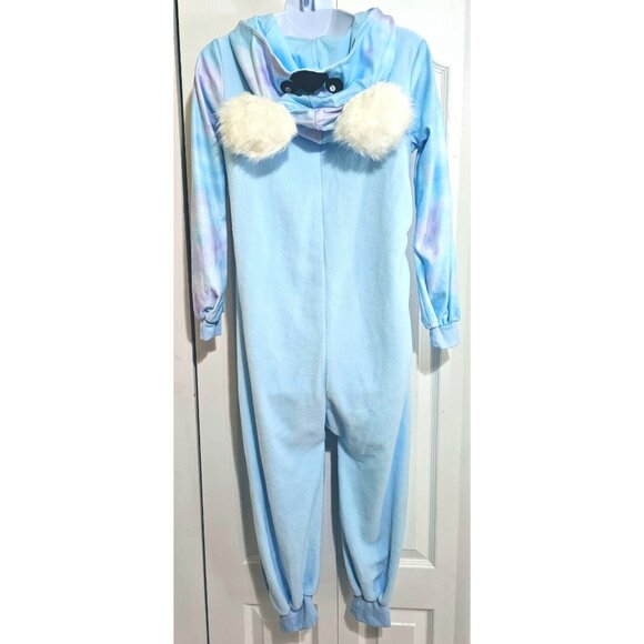 Koala One Piece Girls Costume 8-10 Winter Tie Dye Kigurumi Soft Faux Fur Onesie - Picture 4 of 6
